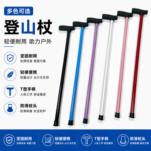 Bâton de marche en acier inoxydable avec poignée en T, léger, pour la randonnée en plein air, pour hommes et femmes - Product Image 5