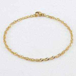 Gold Water Wave Chain Necklace 455cm Geometric Design Leisure Gift Jewelry - Product Image 5