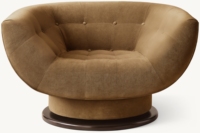 Fauteuil pivotant de luxe moderne en velours beige, fauteuil design pour salon, hall d'hôtel, ensemble de meubles de salon rembourrés