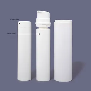 Custom Logo High End PET PP Skin Toner Lotion 30ml 50ml Replaceable Refill Body Cosmetic Skin Care Serum Airless Bottle