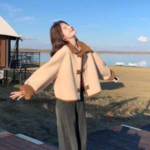 <span class=keywords><strong>Manteau</strong></span> en fourrure d'<span class=keywords><strong>imitation</strong></span> pour femmes <span class=keywords><strong>manteau</strong></span> réversible une pièce pour femmes régulier à la mode épaissi court simple boutonnage hiver - Product Image 1