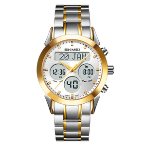 SKMEI 2381 Sang Trọng Nhật Bản Phong Trào Rắn Thép Không Gỉ Xem Qibla Nhắc Nhở Hồi Giáo Azan Đồng Hồ Kỹ Thuật Số Quay Số Vòng Hợp Kim Báo Động - Product Image 1