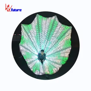 WL-0294 Big LED Pixel Peacock Fan LED Tail Costume Fairy Wings Outfits for Entertainment 3.4meters