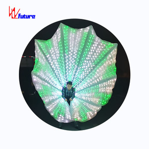 WL-0294 Grand ventilateur à LED en forme de paon, costume à queue lumineuse à LED, ailes de fée pour le divertissement, 3,4 mètres - Product Image 1