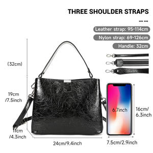 Designer dames lederen schoudertas, lederen handtas en portemonnee, echt lederen dames crossbody schoudertas - Product Image 6