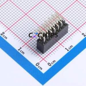 XDM200-2-07-W-6.35-G0 Pin Socket Bent Lead Through Hole,P=2mm Connector 2x7P 2mm Square Hole Right Angle Insert - Product Image 2