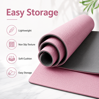 Tapis de yoga TPE léger OEM, facile à ranger, antidérapant, pour Pilates et exercices, avec sac de transport pour la maison et la salle de sport