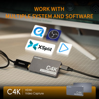 FEELWORLD C4K Tarjeta de captura de video Plug and Play 4K HDMI 60Hz para transmisión de juegos y videoconferencias en tiempo real