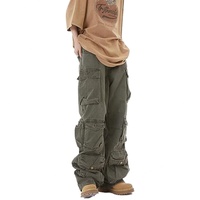 Prix de gros Pantalon cargo baggy pour femme, style Y2K, multi-poches, coupe large, style féerique grunge, streetwear alternative emo