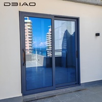 Puerta Corredera de Vidrio Templado con Marco Delgado de Aluminio, Estilo Moderno y Minimalista, para Sala de Estar, Apartamento de Lujo, Exterior de Hospital