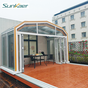 Pérgola <span class=keywords><strong>Solarium</strong></span> Retráctil de Aluminio de Diseño Moderno Sunkaer, Fácil de Montar, Prefabricada, con Apertura <span class=keywords><strong>Horizontal</strong></span> Plegable para Exteriores - Product Image 3