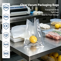 Sacs d'emballage sous vide de qualité alimentaire, sacs pour scelleuse sous vide, sachets d'emballage en plastique transparent thermoscellables pour sushis, sucre, pizza, viande