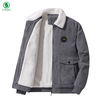 Veste en molleton ample et décontractée en velours côtelé pour homme, grande taille, veste d'hiver en molleton pour homme, veste épaisse et chaude