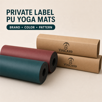Tapis de yoga Yugaland Flagship 158 en PU lisse, 183*68cm, avec coussin en caoutchouc anti-déchirure