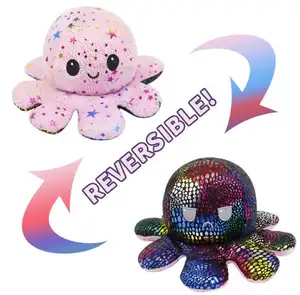 Omkeerbare Octopus Pluche Speelgoed Laag Moq Knuffels Speelgoed Octopus Flip Pluche Octopus Kussen