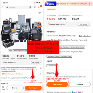 Oem ODM kích thước tùy chỉnh và trường hợp đường màu với sốc gắn bọt bên trong trường hợp vận chuyển chuyến bay bằng nhôm bền cho các thiết bị lớn - Product Image 6
