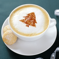 Barista Accessoires 16 pièces/ensemble café impression pochoir Art pochoirs Spray gâteau plumeau modèles gâteau café décoration moule