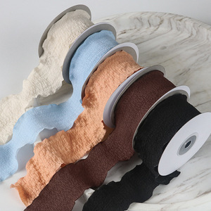 Pita Tepi Ekor Ikan Poliester Linen Mewah Grosir 4cm Tekstur Jernih DIY Pita Pembungkus Kado Pernikahan Natal 10Yard/<span class=keywords><strong>Roll</strong></span> - Product Image 1