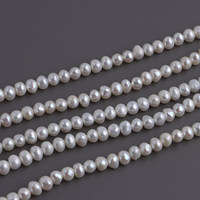 Perles de culture d'eau douce baroques naturelles blanches de qualité AAA, 5-6 mm, forme galet irrégulière, percées sur le côté, brin de 39 cm, pour bricolage