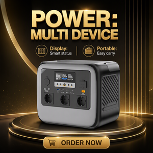 เครื่องกำเนิดไฟฟ้าพลังงานแสงอาทิตย์แบบพกพา 1200W ช่องเสียบ USB-C PD 3.0 ช่องเสียบ AC สามช่อง คลื่นไซน์บริสุทธิ์ สำหรับตั้งแคมป์ ใช้ในบ้าน และกิจกรรมกลางแจ้ง - Product Image 5