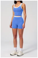 Vêtements de sport pour femmes, vêtements de sport en spandex et nylon, ensemble de gym 2 pièces, soutien-gorge + short, ensembles de yoga