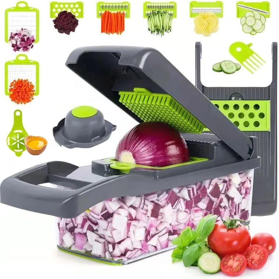 14 trong 1 Hướng dẫn sử dụng đa năng rau và trái cây Chopper Cutter trái cây Dicer Cutter Slicer Chopper