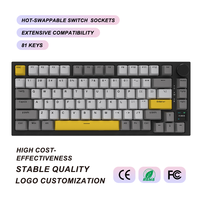 Clavier mécanique 81 touches tri-mode 75 % avec écran couleur TFT 0,85 pouce, sans fil 2,4 G, USB-C filaire, interrupteurs personnalisables, animation RGB, idéal comme cadeau