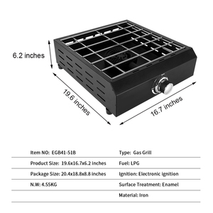 Gril à gaz <span class=keywords><strong>de</strong></span> table portable à 1 brûleur <span class=keywords><strong>de</strong></span> 20 pouces <span class=keywords><strong>Plaque</strong></span> chauffante en acier inoxydable <span class=keywords><strong>Plancha</strong></span> Grill - Product Image 5