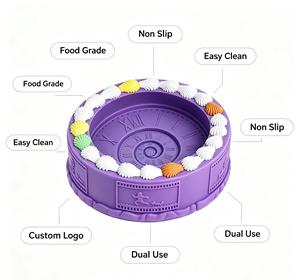 OEM ODM Tazón de Alimentación Lenta Personalizado para Mascotas, Tazón de Silicona con Forma de Pastel para Perros y Gatos, Etiqueta Privada, Tazón de Alimentación de Grado Alimenticio - Product Image 1