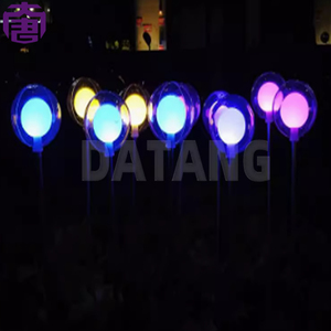 Lámpara de Bola LED de Tubo de Acero Inoxidable de 75 cm de Altura y 8 cm de Diámetro, Luces Solares Decorativas para Jardín, Interiores y Exteriores, Bodas, Navidad - Product Image 2