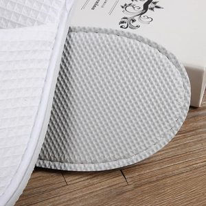 OEM ODM Luxus 5 Sterne umwelt freundliche weiße Baumwoll tuch obere EVA Sohle Unisex <span class=keywords><strong>Hotel</strong></span> Hausschuhe
