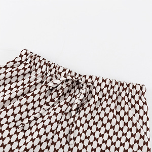 Enyami Summer Retro Casual Matching Suit Plaid Pattern Short Sleeves Blouses Shirts Wide Leg Pants <strong>Co</strong> <strong>Ord</strong> <strong>Set</strong> <strong>Women</strong> Coord <strong>Sets</strong>