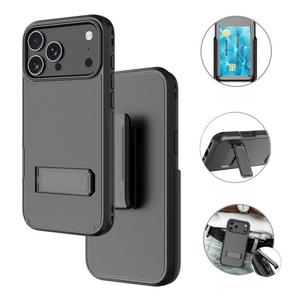 Coque de protection intégrale anti-chute pour iPhone 17 Pro Max avec fente pour cartes, clip arrière et support magnétique coulissant - Product Image 1