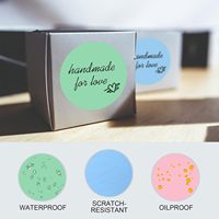 Label Termal Transparan Bulat, Label Printer Termal Tahan Air, Stiker Printer Termal untuk Logo