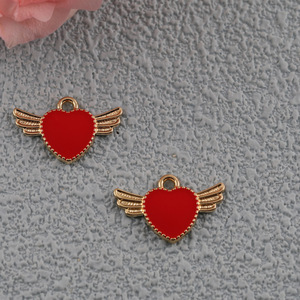 Angel Heart Wing Charms Zinc Alloy Colorful DIY Jewelry Accessories Pendant For <b>Bracelet</b> Necklace Making - Product Image 4