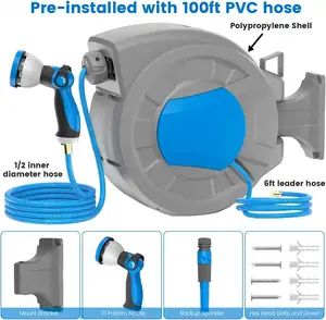 Carrete de tubo de agua retráctil de rebobinado automático DAZI para lavado de coches de garaje de jardín