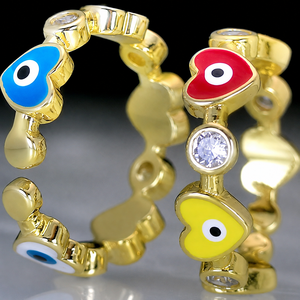 Anello Aperto Regolabile con Simbolo Classico dell'Occhio Turco per Donne - Product Image 4