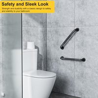 Lot de 2 barres d'appui de douche de 16 pouces en acier inoxydable, mains courantes de salle de bain antidérapantes avec poignées moletées