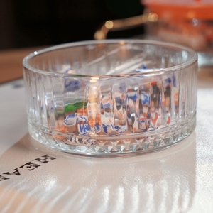 Decorative Ribbed Glass Storage Box Set - OEM/ODM with Colorful <b>Plastic</b> Lids - Product Image 6