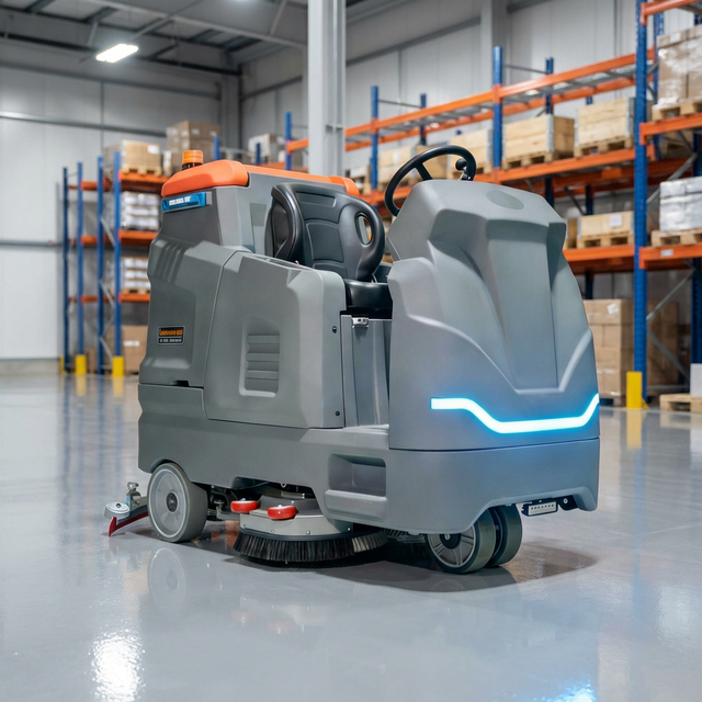 Luxury Ride-on Floor Scrubber 1300mm Cleaning Width 8000sqm/h Flagship Industrial Floor Cleaning Machine