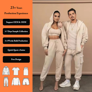 Conjunto de chándal de 3 piezas de moda para mujer al por mayor, chándal con cremallera en blanco, chándal personalizado con logotipo unisex - Product Image 1