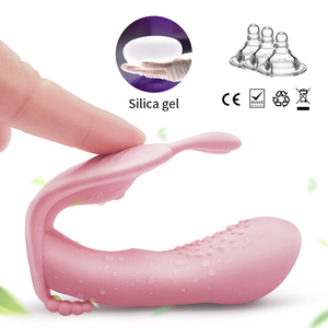 Orgasmus Mastur bator Drahtlose Fernbedienung Dildo Vibratoren Höschen tragen Dildo Schmetterling Kaninchen <span class=keywords><strong>Vibrator</strong></span> Sexspielzeug für Frauen - Product Image 4