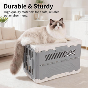 OEM Factory Direct <b>Foldable</b> Airline Approved Pet Carrier Portable Cat Dog <b>Crate</b> Ventilation for Travel Car Collapsible Kennel - Product Image 6