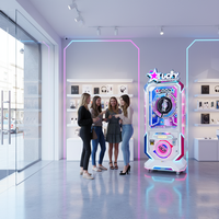 Machine de jeu d'arcade lumineuse attrayante avec roue de la fortune LED et 8 fentes rotatives pour enfants et adultes