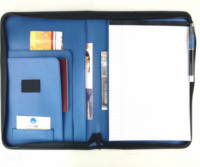 Portafolio de cuero PVC PU con logotipo personalizado en relieve, organizador de documentos, carpeta de archivos, bolsa organizadora portátil para negocios.