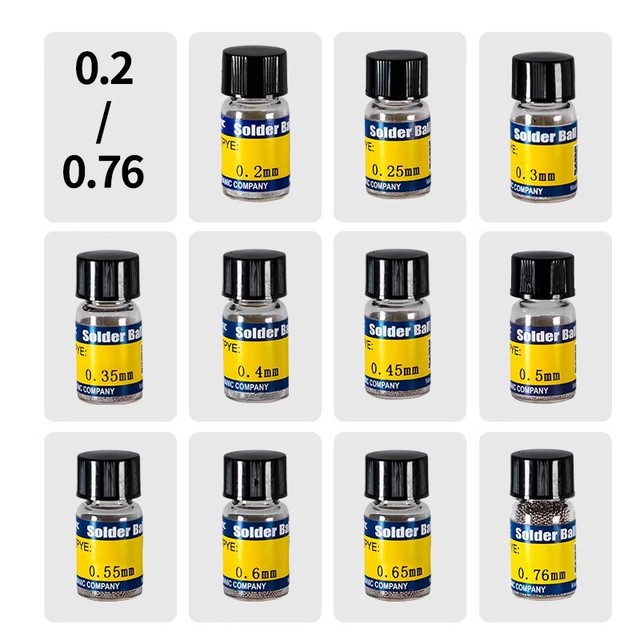Mechanic Reballing Balls 0.2 0.25 0.3 0.35 0.4 0.45 0.5 0.55 0.6 0.65 0.76MM BGA Lead Solder Ball Leaded BGA Rework Repair Tools