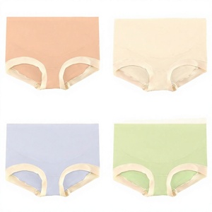 Culottes de maternité taille haute en fibre de bambou, soutien du ventre, sans couture, antibactériennes, grandes tailles, sous-vêtements de grossesse et post-partum - Product Image 1