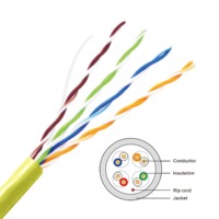 Cable LAN FTP de 305 Metros con Revestimiento de PVC U/UTP Cat5 Cat5e Cable de Red Ethernet de Cobre con 350 MHz CMR FT4 CMP Plenum FT6