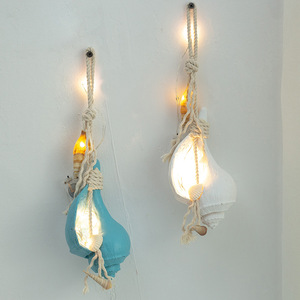 Resin Seashell Pendant Wall <b>Lamp</b> <b>Led</b> Conch Shell Decor For Home Bedroom Shop Decoration - Product Image 2