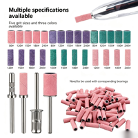 Kit d'outils de manucure avec embouts de ponceuse à ongles sans soudure améliorés de 3 mm, grain 80 #   120 # 150 # 180 # 240 #   Bandes de ponçage pour perceuses à ongles